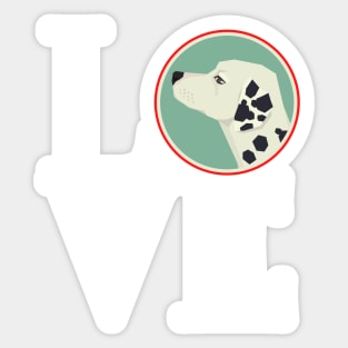 Love Dalmatian Square Sticker